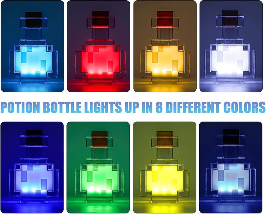 Luz nocturna de botella de poción que cambia de Color MC