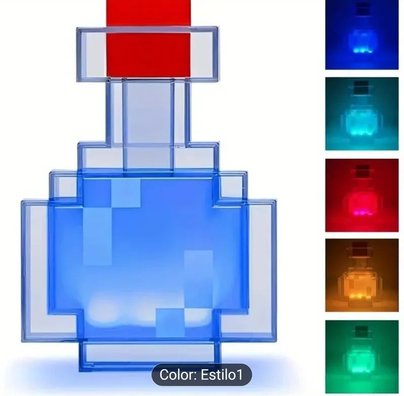 Luz nocturna de botella de poción que cambia de Color MC